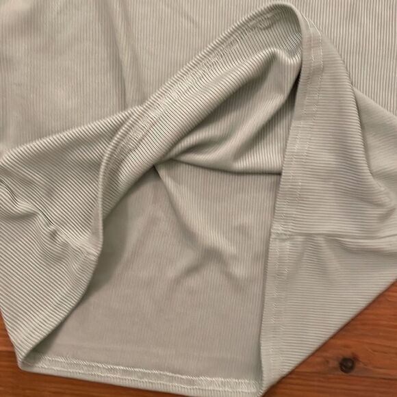 Pretty Little Thing Sage Green Rib Knit One Shoulder Dress Womens 6 NEW - Picture 5 of 11